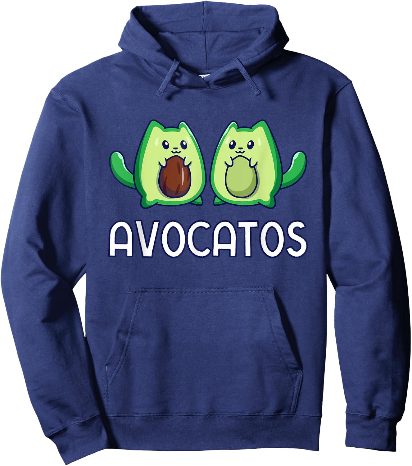 Avogato Avocado Cat Vegan Cat Hoodie - Hoodie | Navy