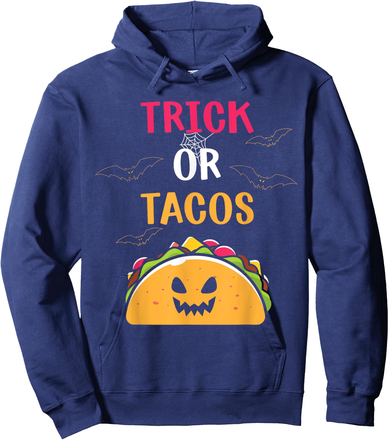 Trick or Tacos funny Halloween Mexican Food Men Women Kids Hoodie - Hoodie | Navy
