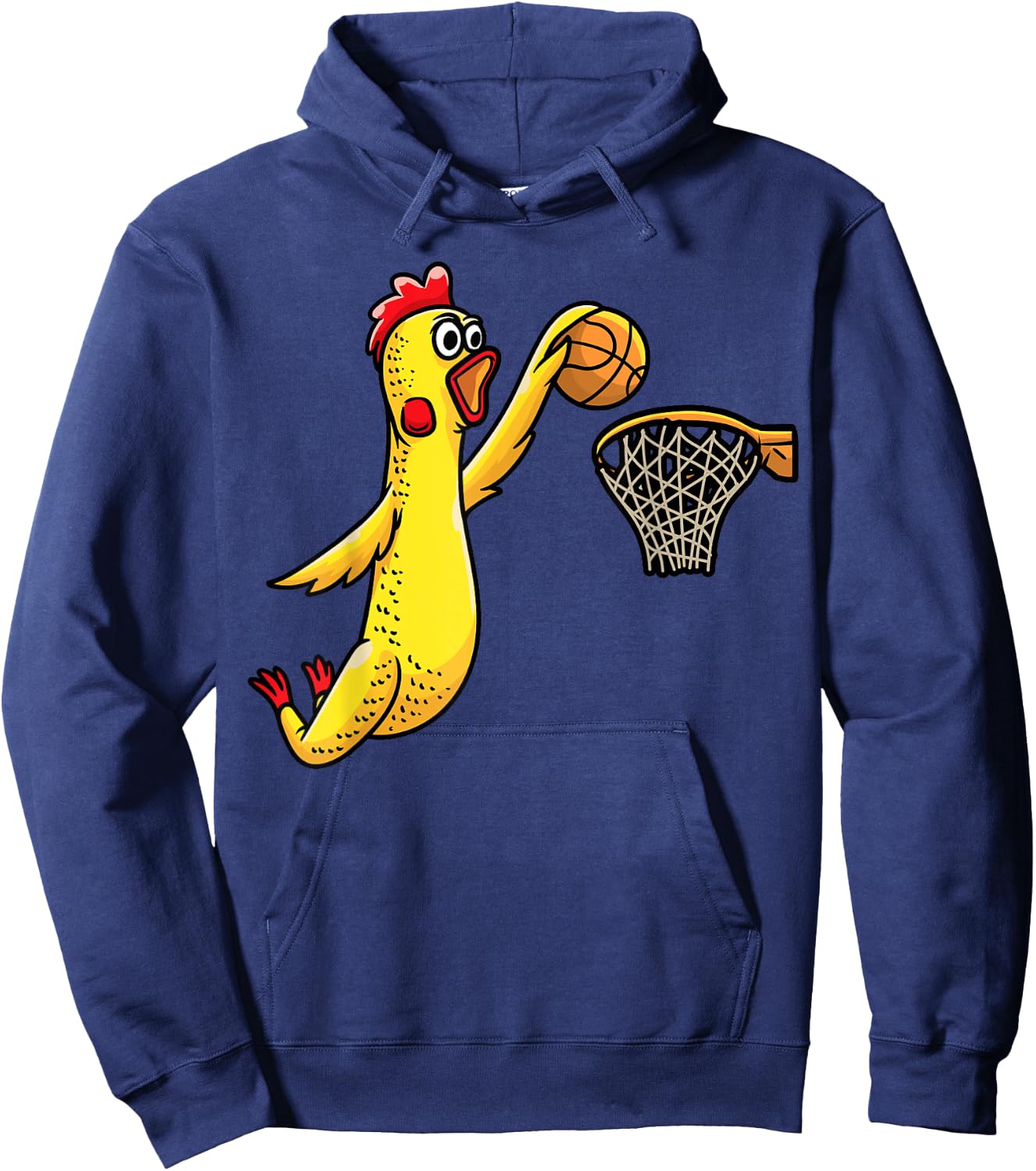 Funny Rubber Chicken Playing Basketball Player Sports Hoodie - Hoodie | Navy