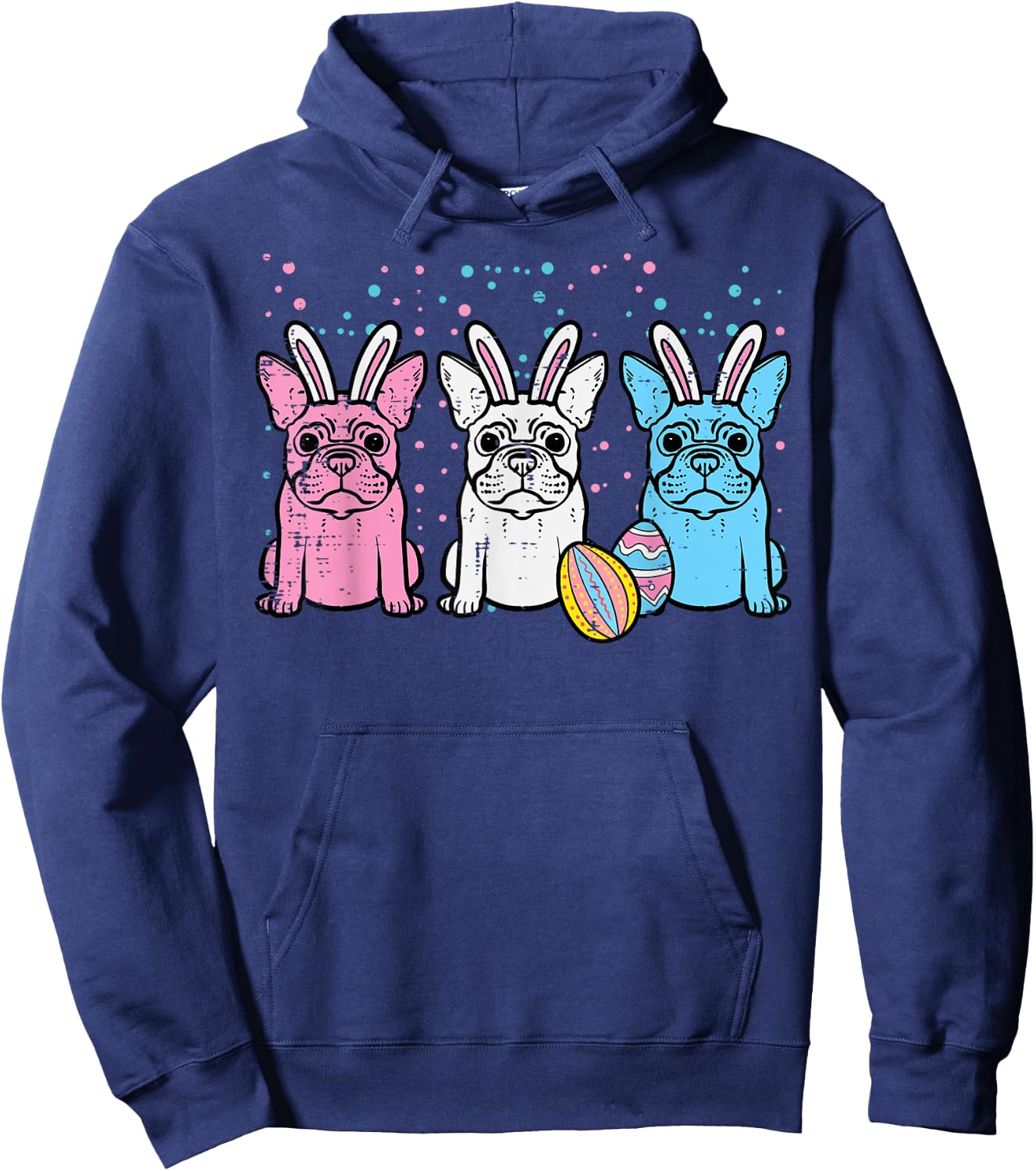 Easter Bunny French Bulldogs Frenchie Dogs Men Women Kids Hoodie - Hoodie | Navy