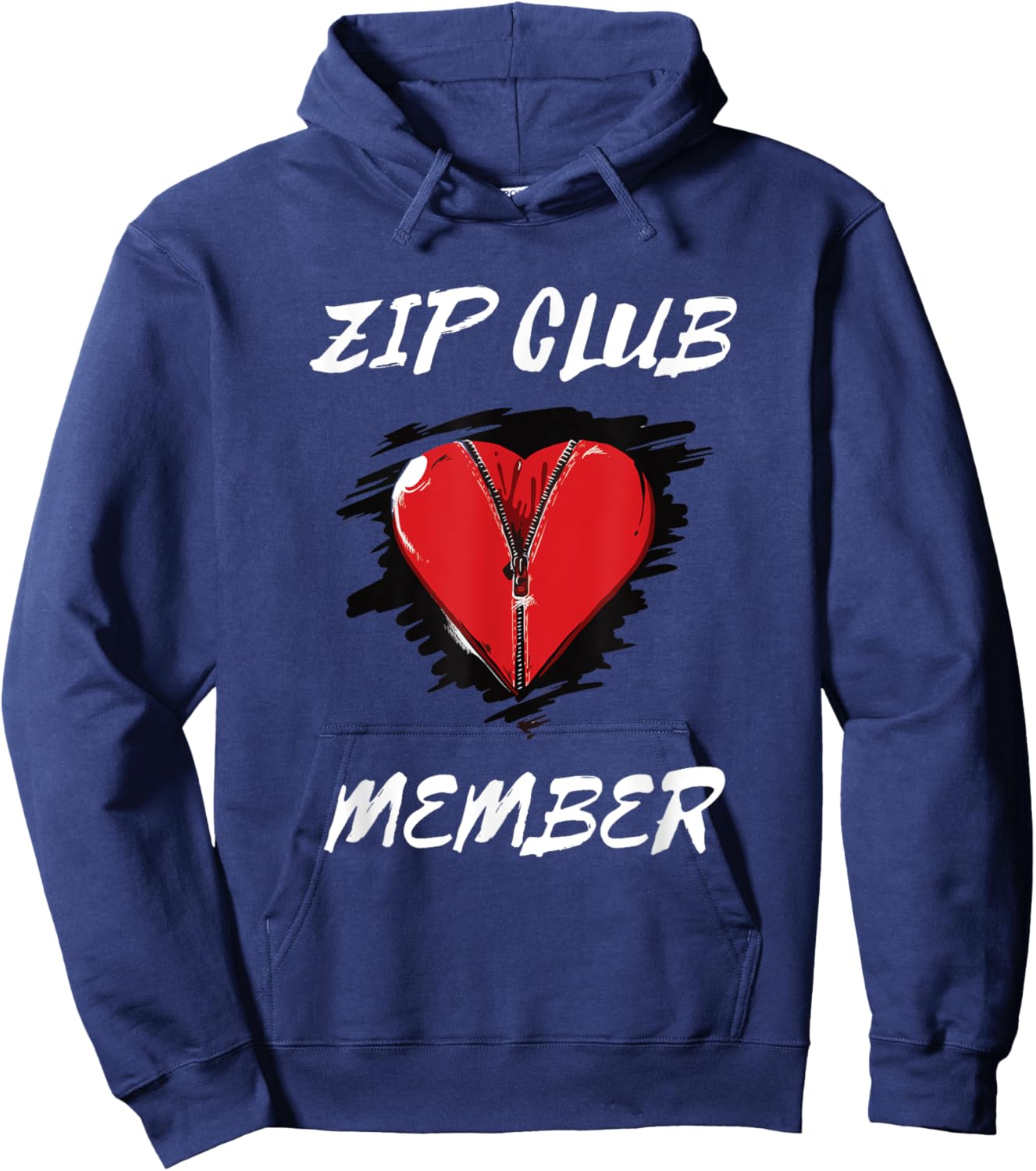 Zip Club Member Heart Patients Survivor Open Heart Surgery Hoodie - Hoodie | Navy