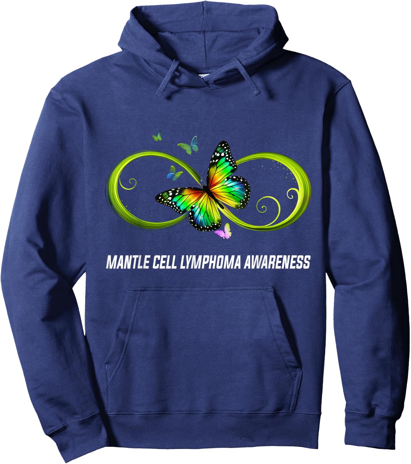 Infinity Butterfly Mantle Cell Lymphoma Awareness Hoodie - Hoodie | Navy
