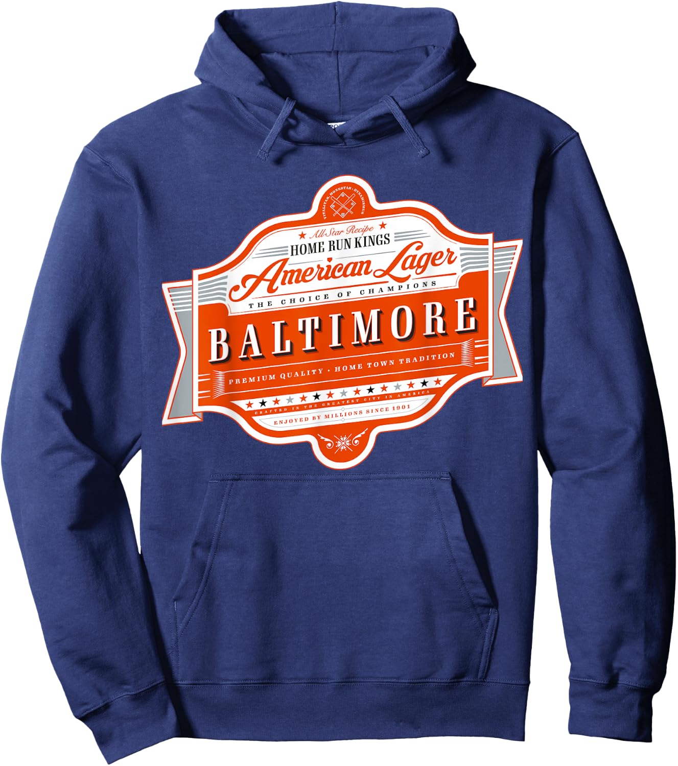 Classic Baltimore Beer Label - Charm City Pride Hoodie - Hoodie | Navy