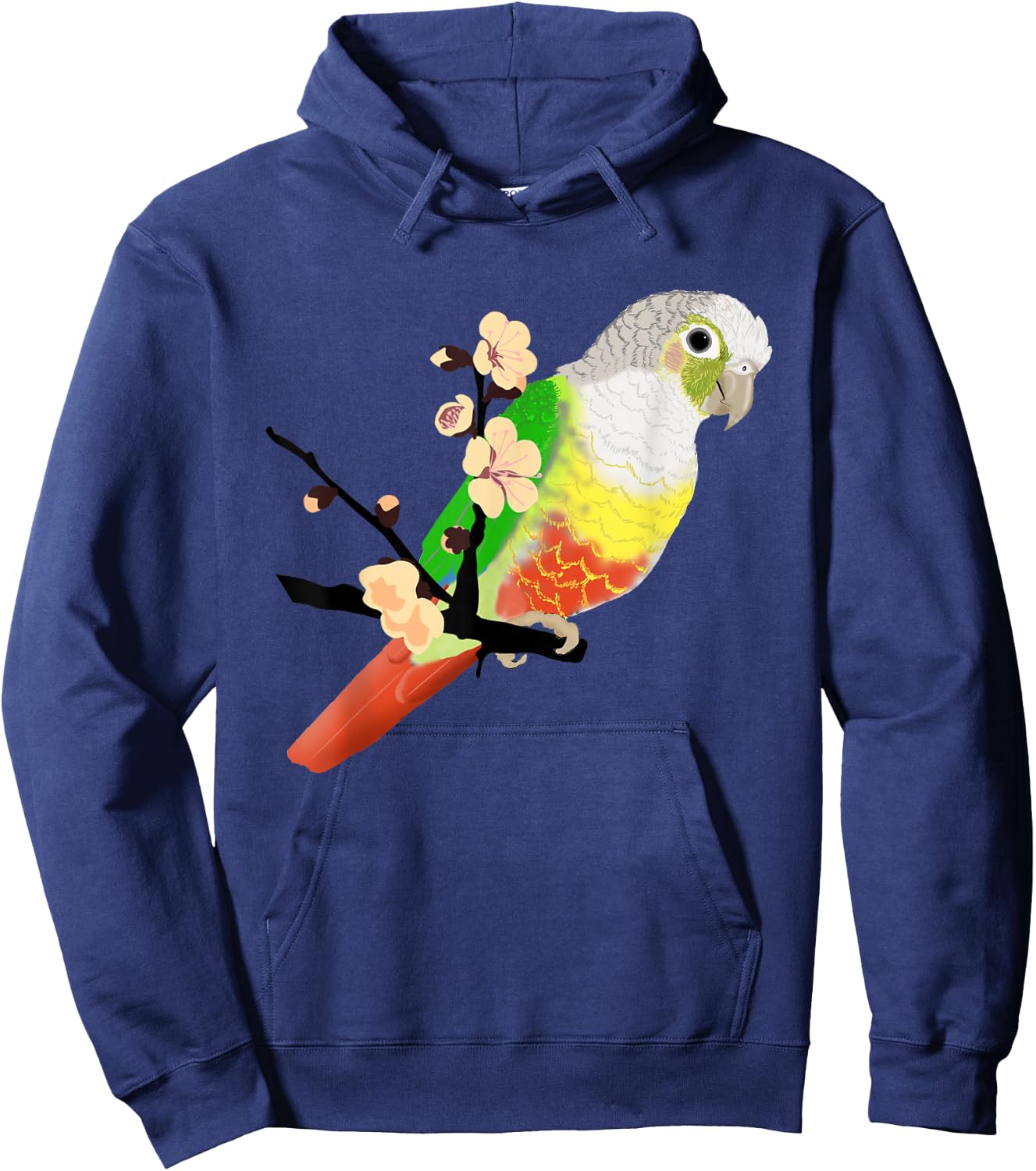 Pineapple Green Cheek Conure Hoodie - Hoodie | Navy