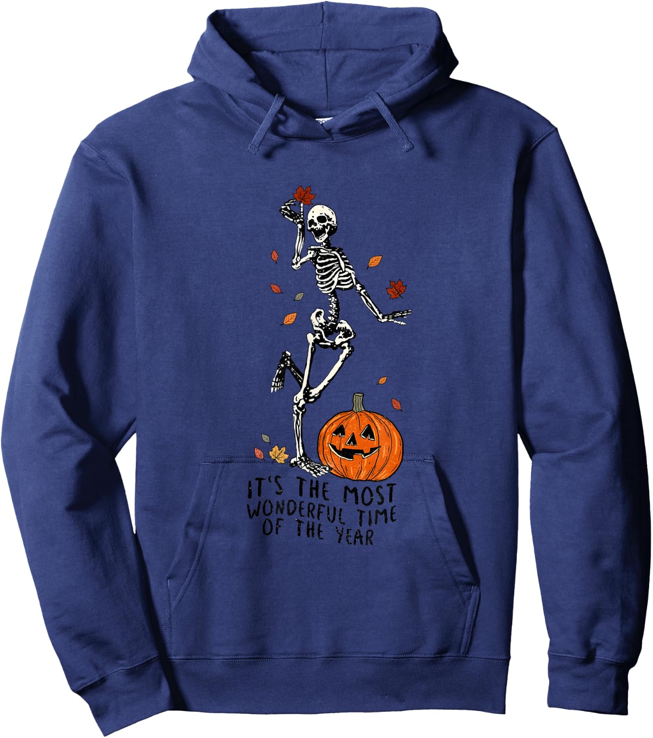 It's The Most Wonderful Time Of The Year Skeleton Halloween Hoodie - Hoodie | Navy