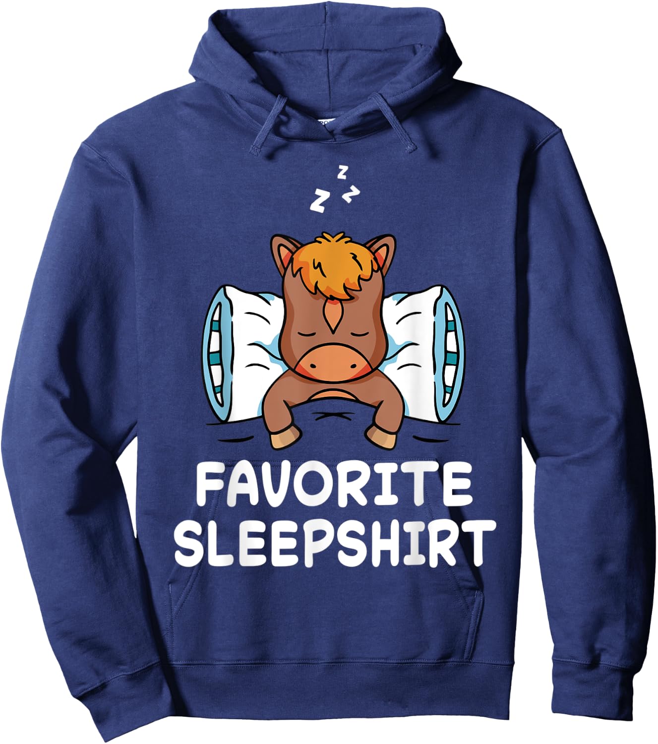 Horse Horses Nap Sleeping Sleep Pajama Pajamas Nightgown Hoodie - Hoodie | Navy