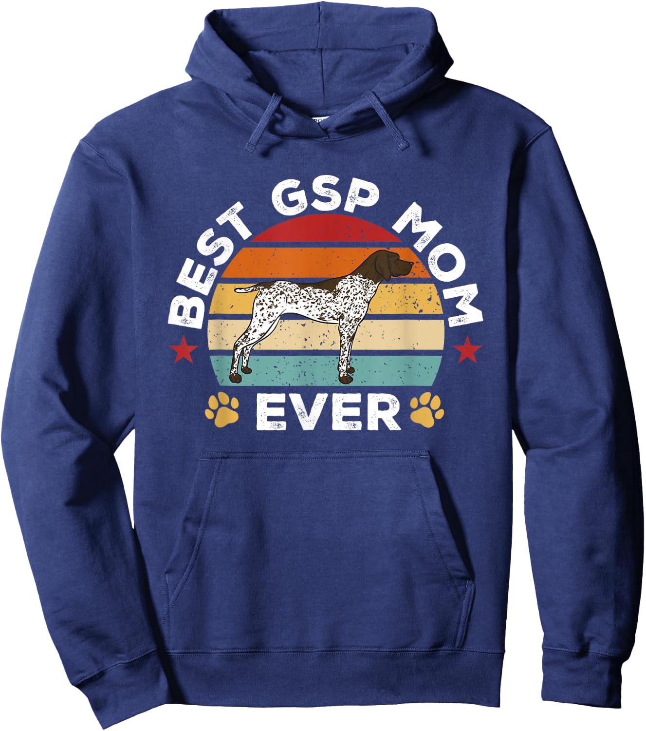 Retro Vintage German Shorthaired Pointer Best GSP Mom Ever Hoodie - Hoodie | Navy