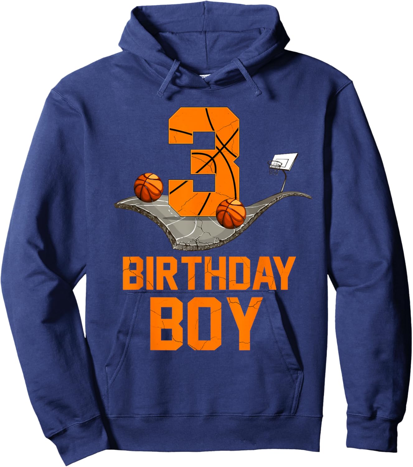 3rd Birthday Basketball Jersey 3 Year Old Boy Born 2020 Hoodie - Hoodie | Navy