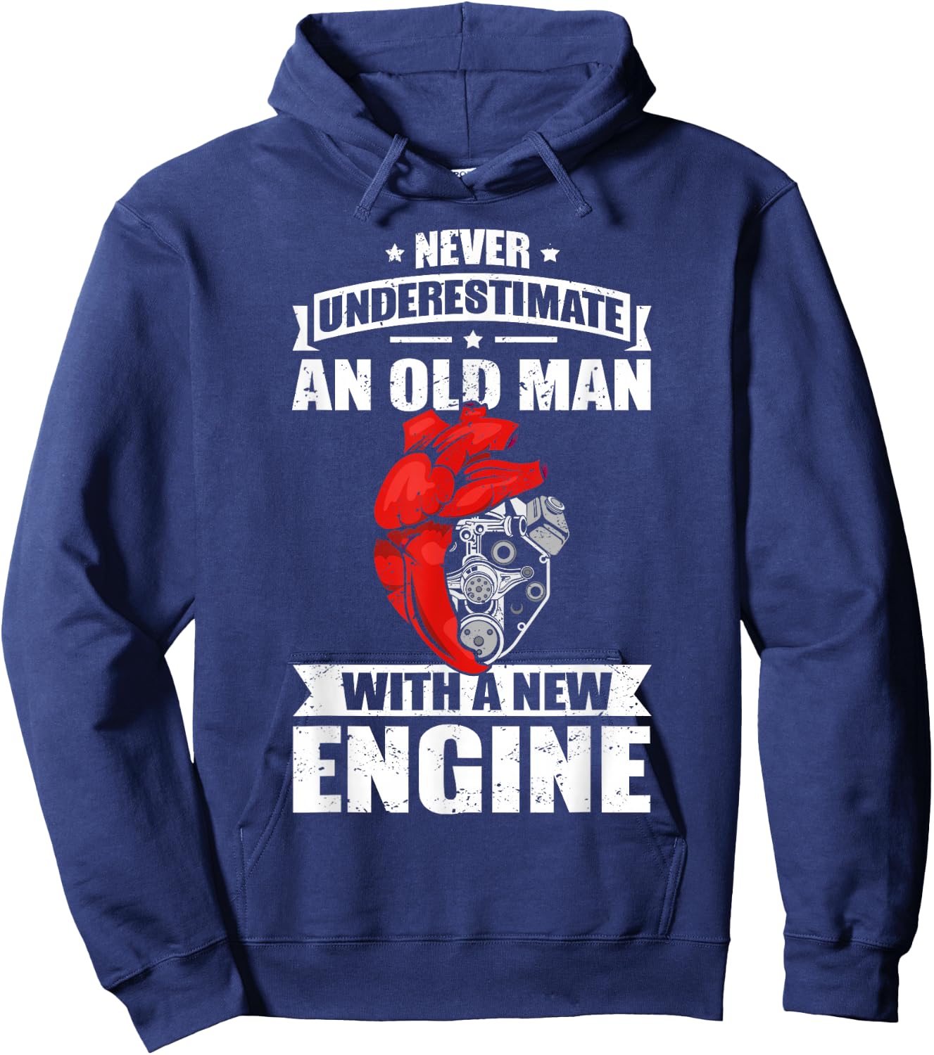 Heart Transplant Funny & Old Man Heart Surgery Hoodie - Hoodie | Navy