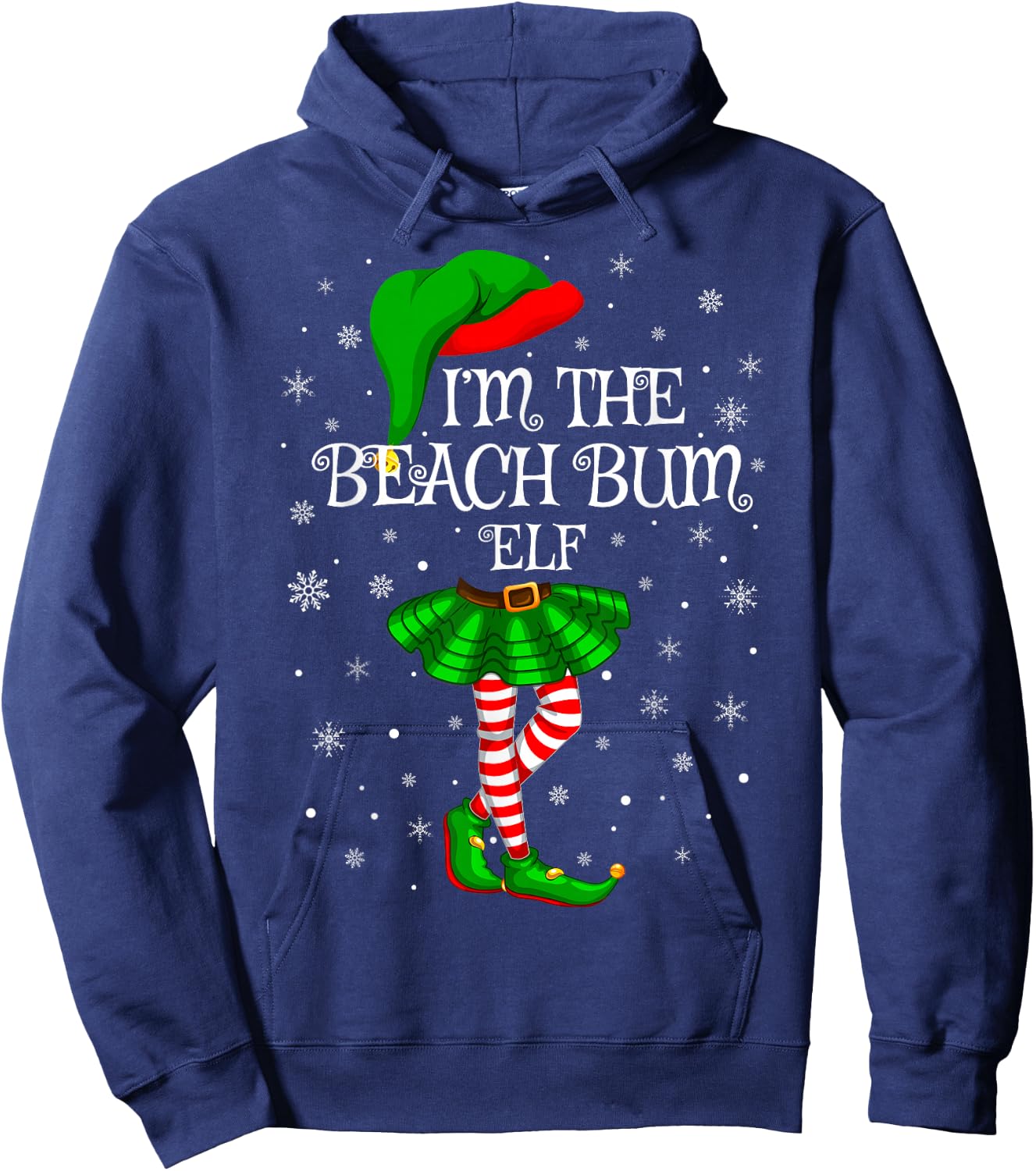 Matching Family Group Beach Bum Elf Christmas Women Hoodie - Hoodie | Navy