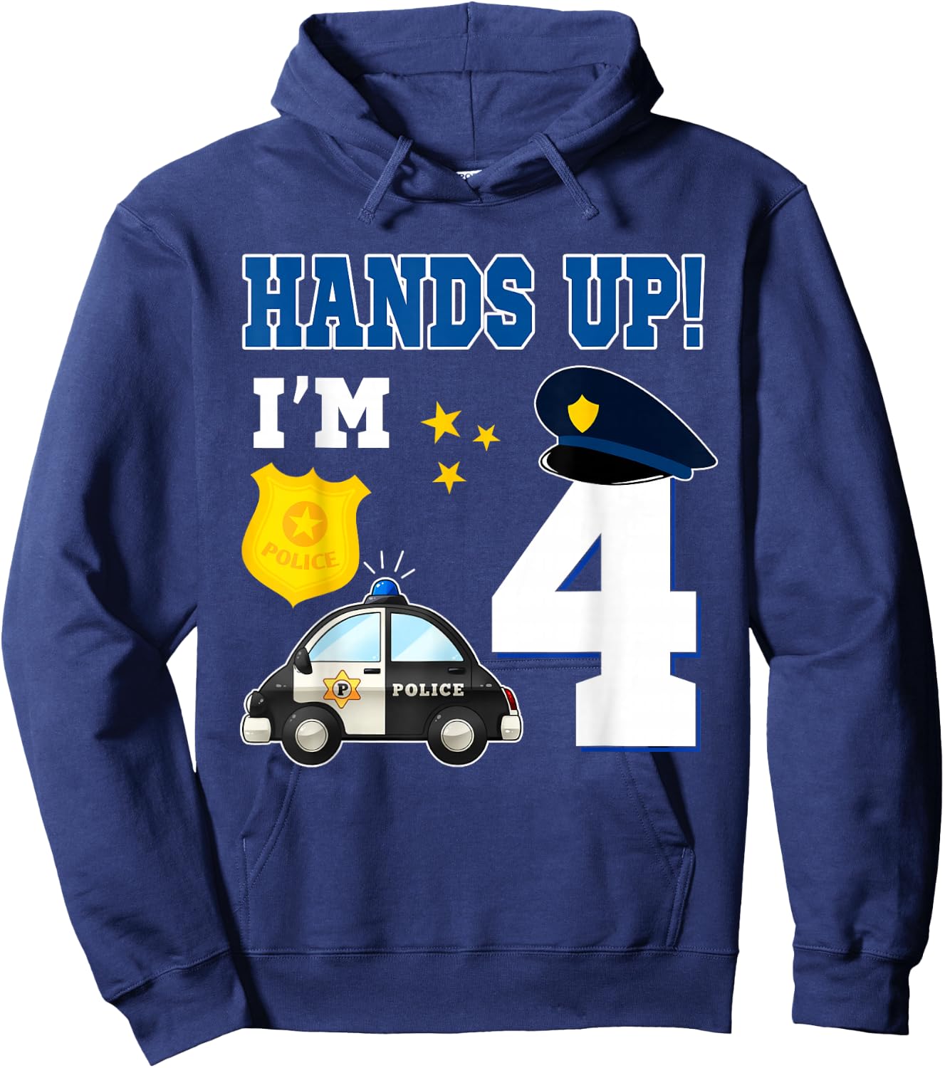 4th Birthday Policeman Boy 4 Year Old Police Officer Hoodie - Hoodie | Navy