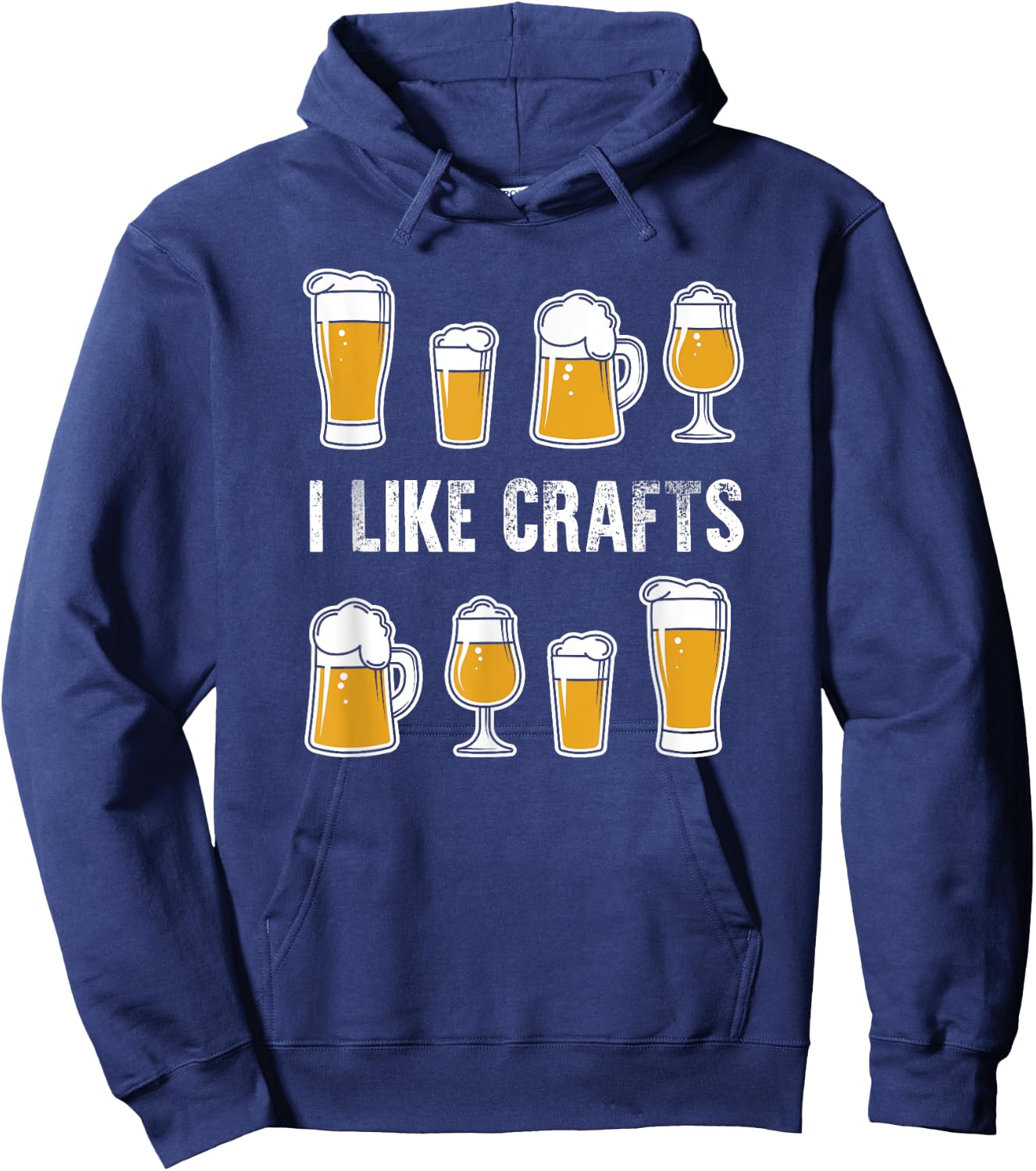 I Like Crafts Funny Beer Drinker Hoodie - Hoodie | Navy