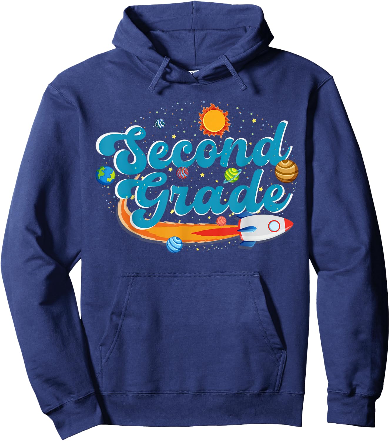 Second Grade Outer Space Solar System Planet 2nd Grade Hoodie - Hoodie | Navy