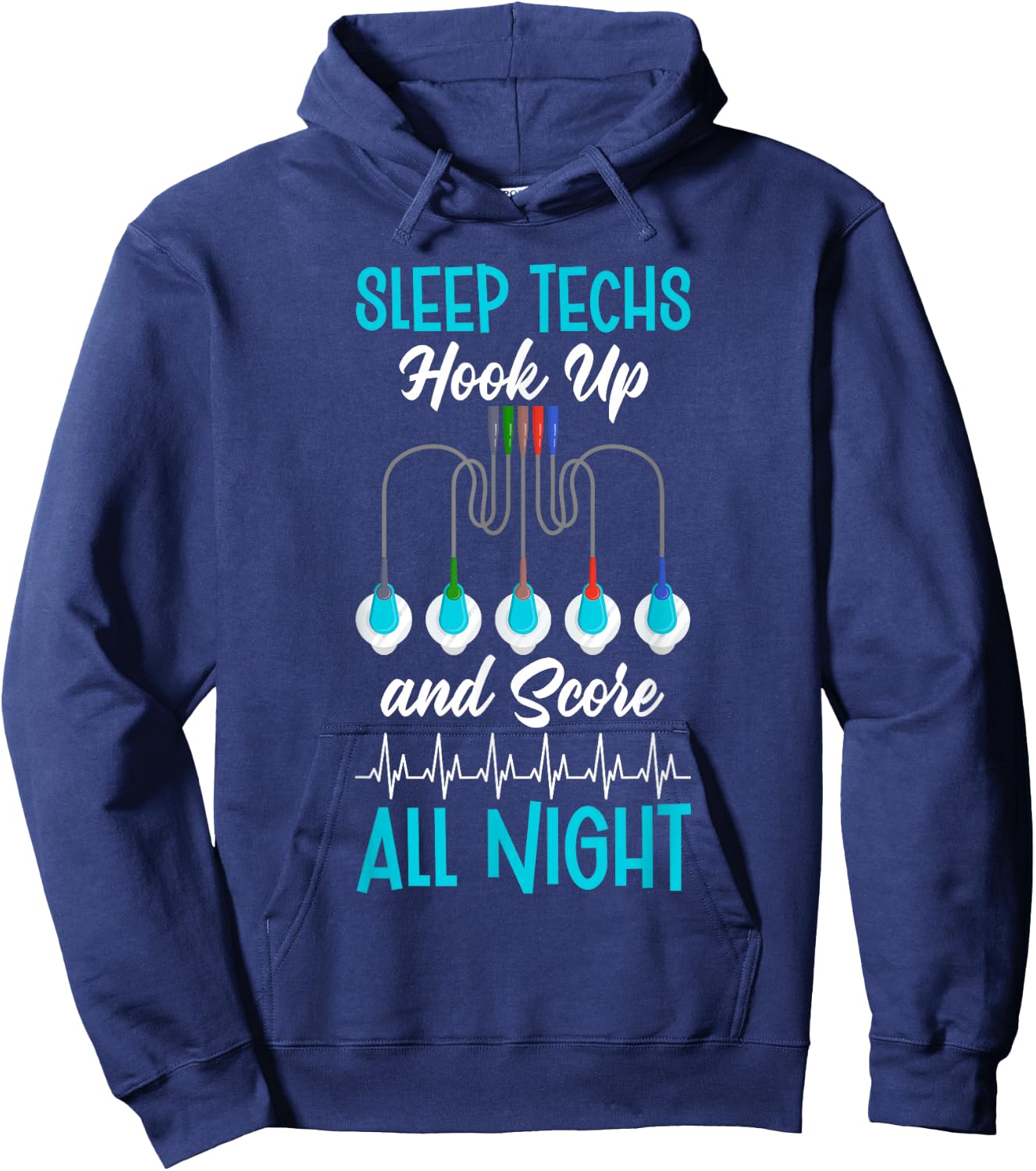 Sleep Tech Funny Sleep Technologist - -Adults, Black, Small, Short Sleeve, , Classic Fit, Modern, Fun, Casual, 1 Count Hoodie - Hoodie | Navy