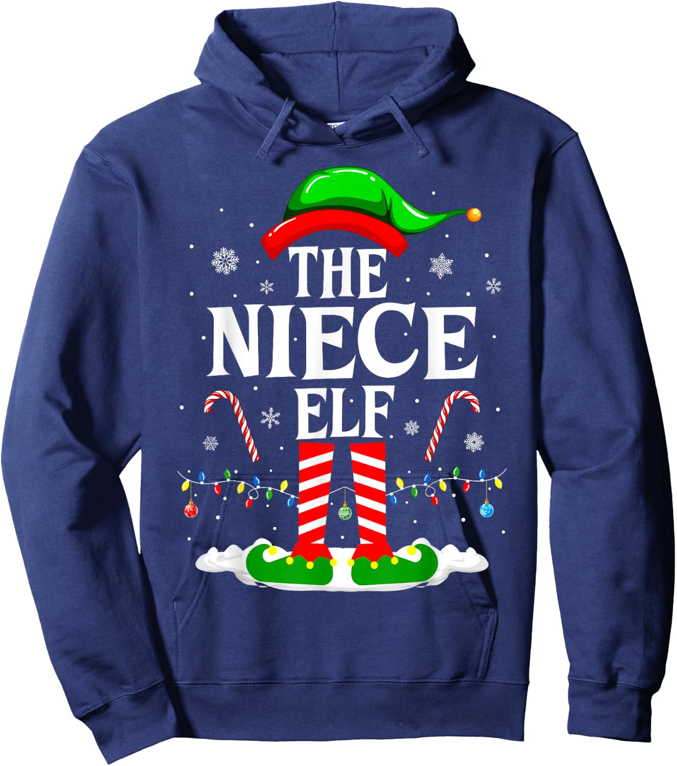 The Niece Elf Funny Xmas Elf Matching Family Christmas Hoodie - Hoodie | Navy