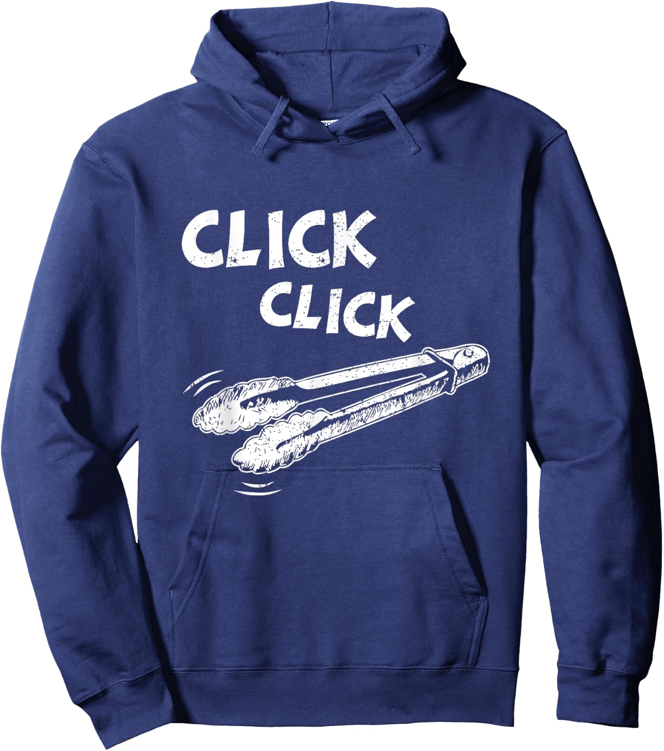 Click a Click Tongs Bbq Barbecue Barbecuing Hanging Hoodie - Hoodie | Navy