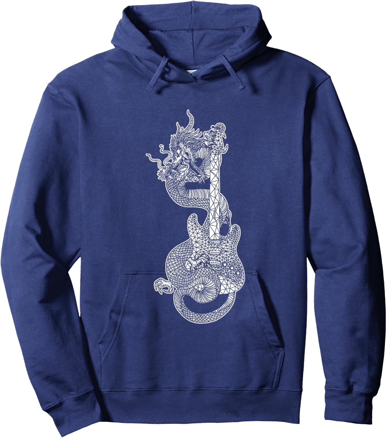 Japanese Dragon Guitar Musical Instrument Japan Guitarist Hoodie - Hoodie | Navy
