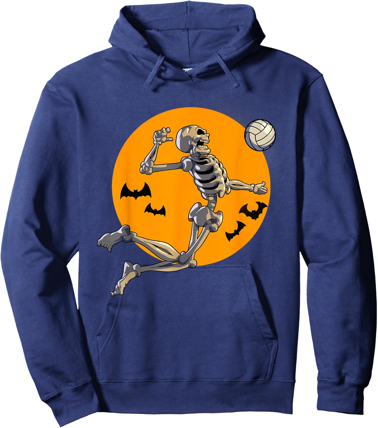 Volleyball Skeleton Women Men Volleyball Player Halloween Hoodie - Hoodie | Navy