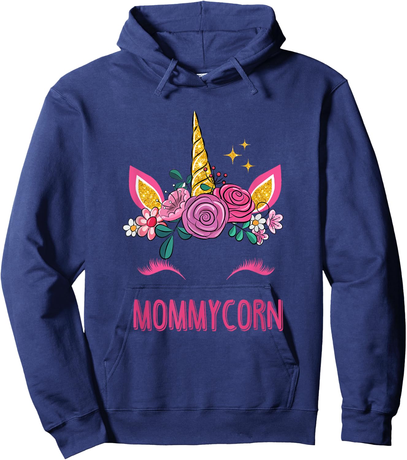 Mommycorn Mommy Unicorn Mom Girl Kids Mother's Day Hoodie - Hoodie | Navy