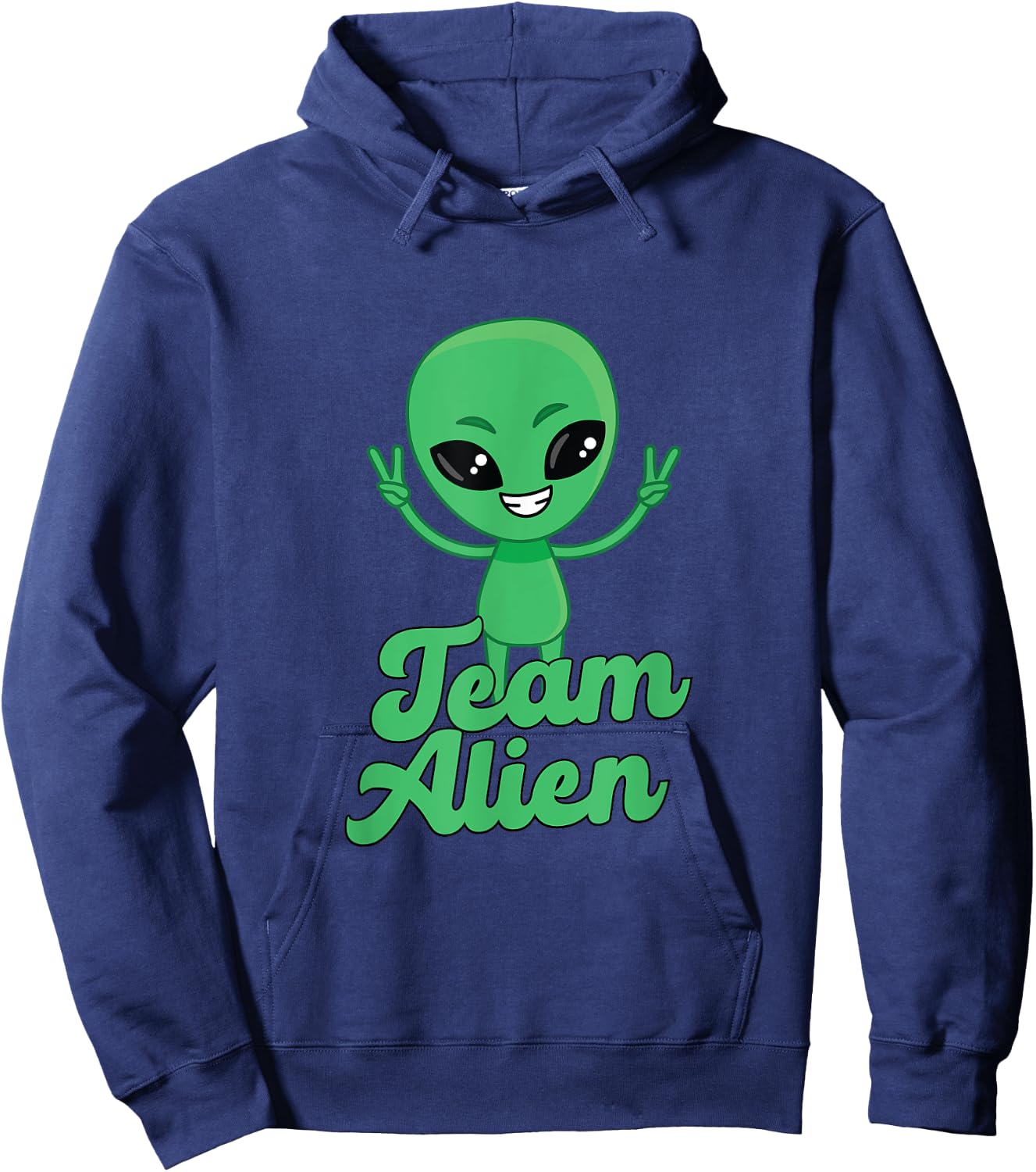 For Alien Aliens Lovers Green Alien Meme Team Alien Skin Hoodie - Hoodie | Navy