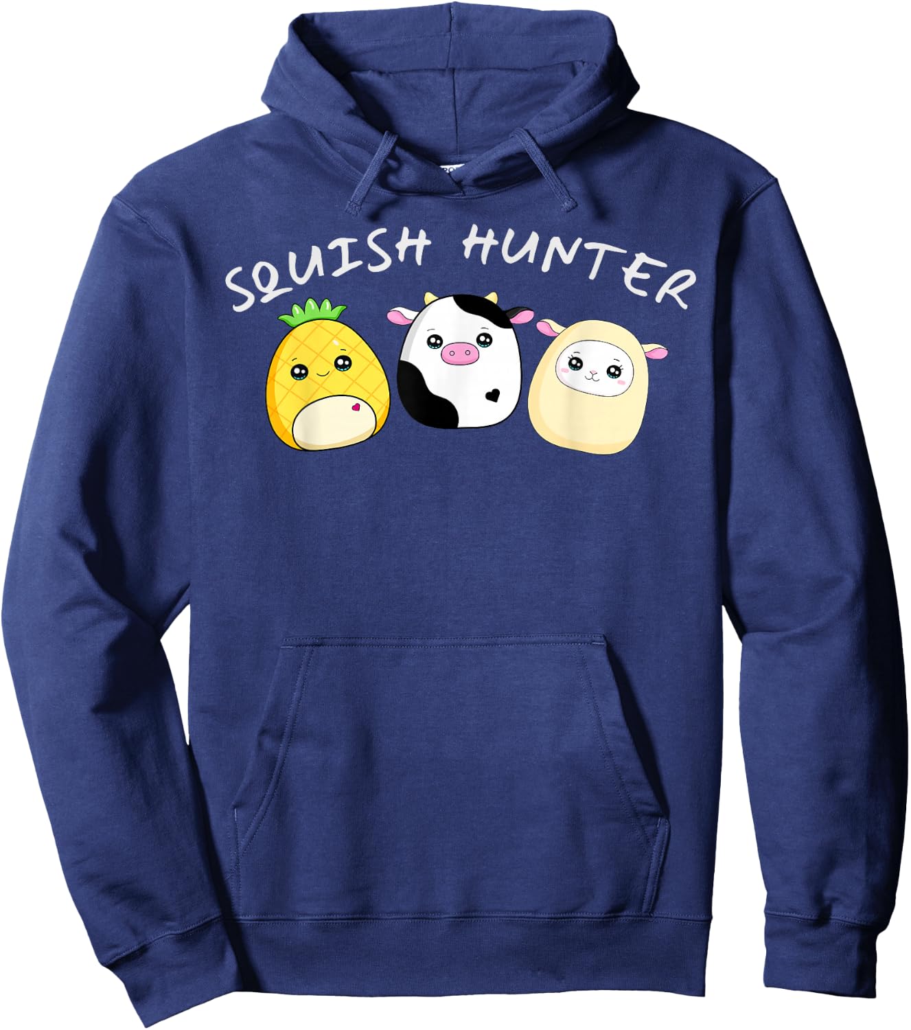 Squish hunter cute animals pineapple cow lamb Hoodie - Hoodie | Navy