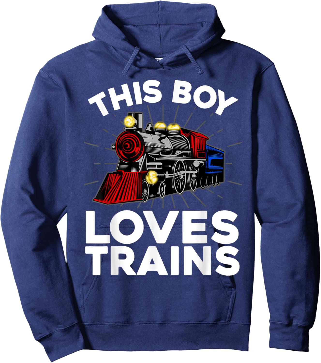 Cool Train Art For Boys Kids Toddlers Train Lovers Railroad Hoodie - Hoodie | Navy