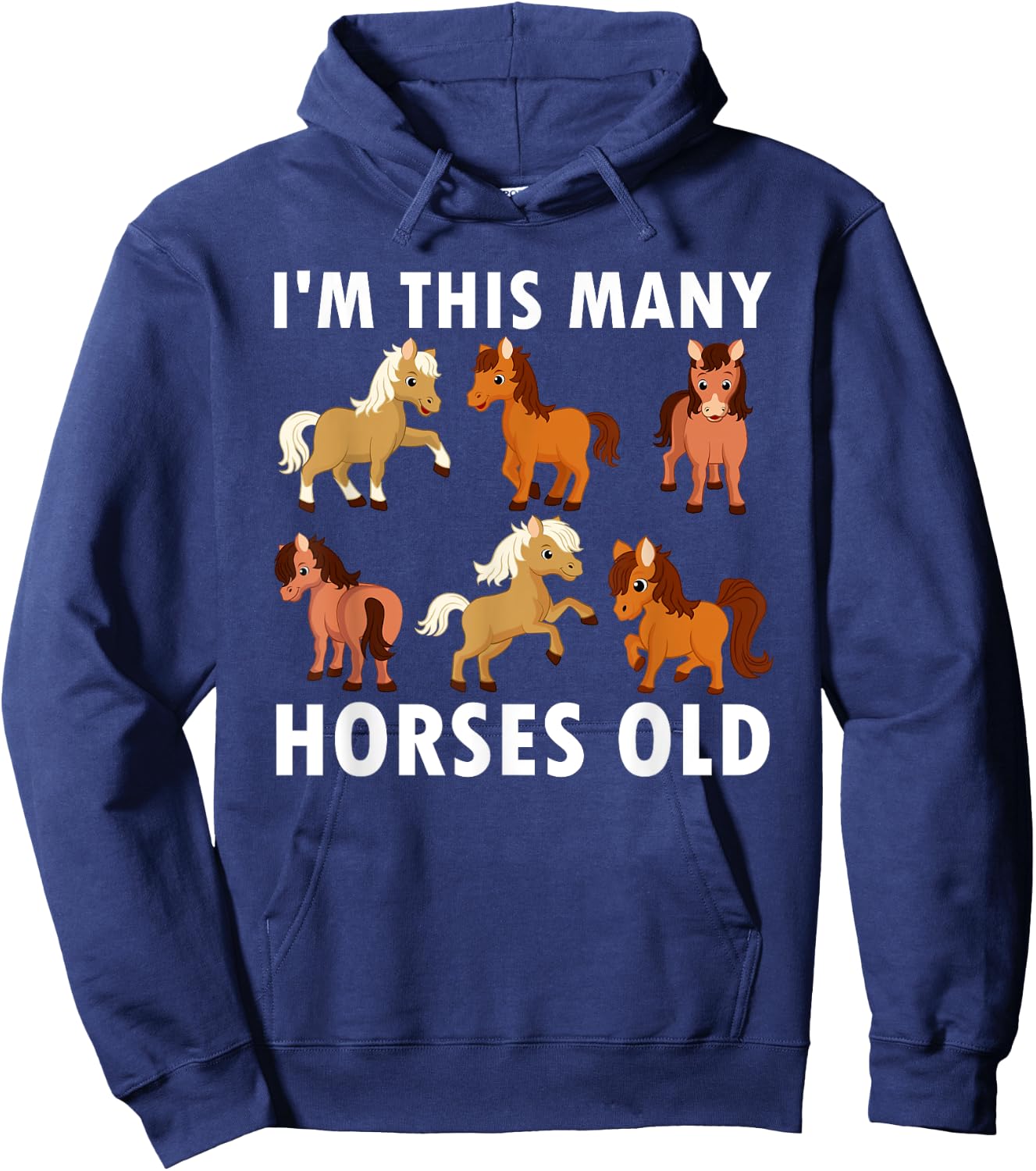 6 Years Old Girl Horses Old 6th Birthday Kids Hoodie - Hoodie | Navy