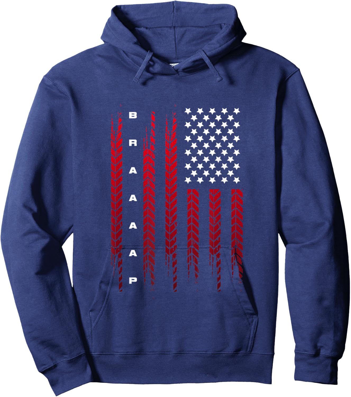 American Flag Motocross Apparel - Motocross Dirt Bike Women Kids Men Hoodie - Hoodie | Navy