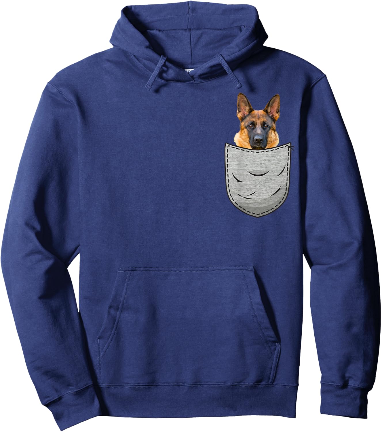 German Shepherd Dog Chest Pocket for Dog Owners Hoodie - Hoodie | Navy