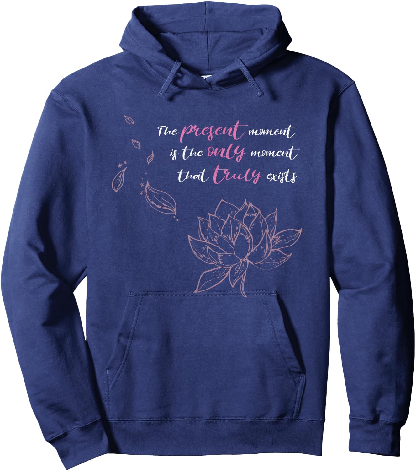 Buddhist Saying Lotus Flower Mindfulness Meditation Hoodie - Hoodie | Navy