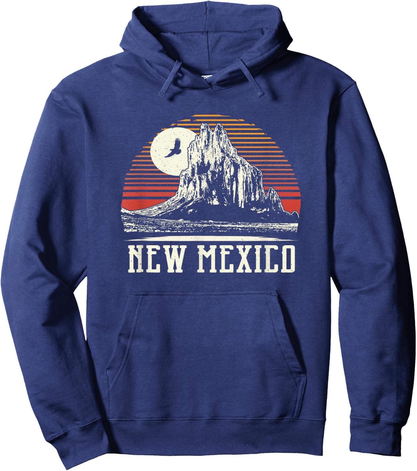 Classic Shiprock Mountain - New Mexico Hoodie - Hoodie | Navy