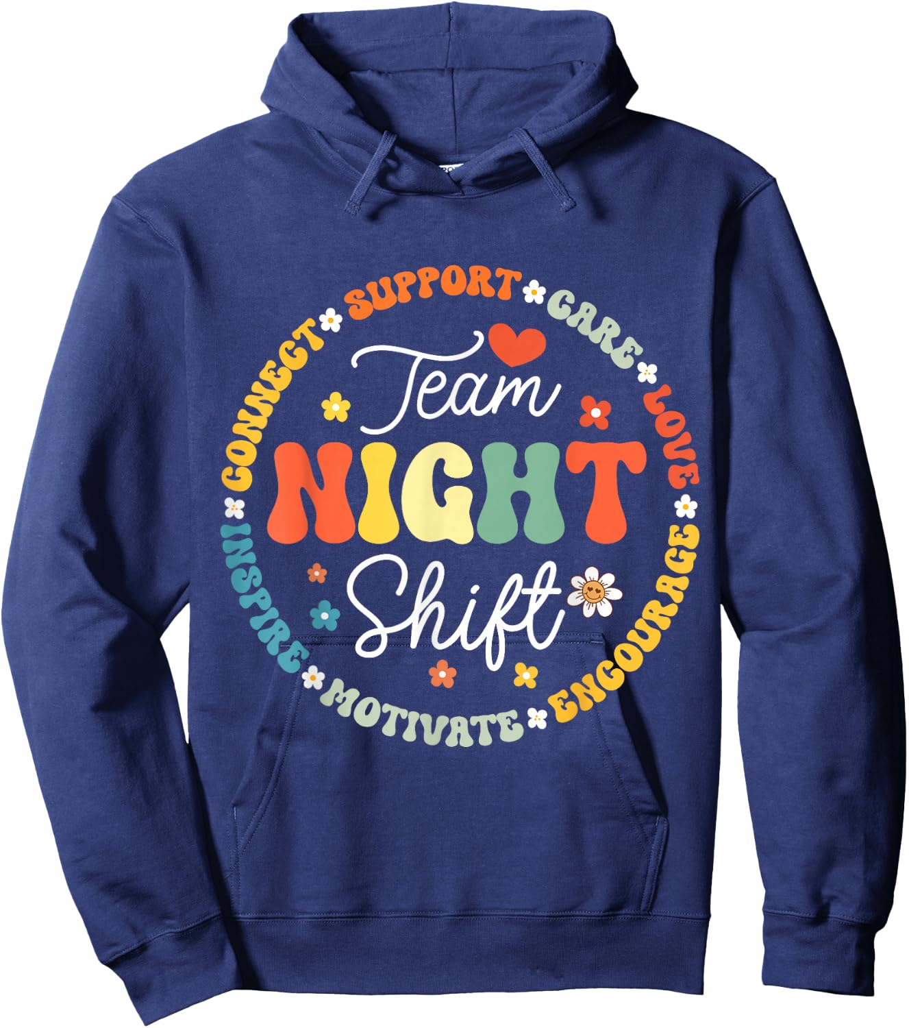 TEAM Night Shift Nurse ICU Nurse Team Critical Care Trauma Hoodie - Hoodie | Navy