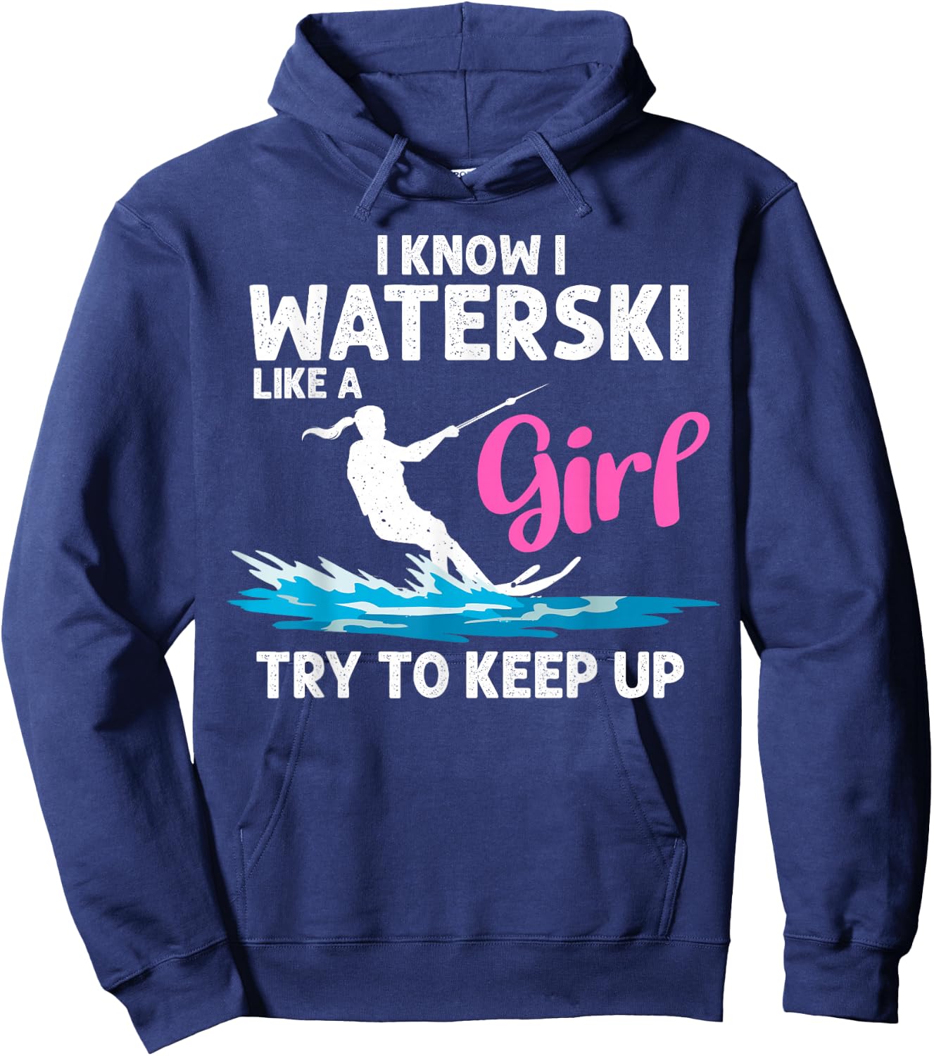 Funny Water Ski Designs Girls Water Skier Athletes Hoodie - Hoodie | Navy