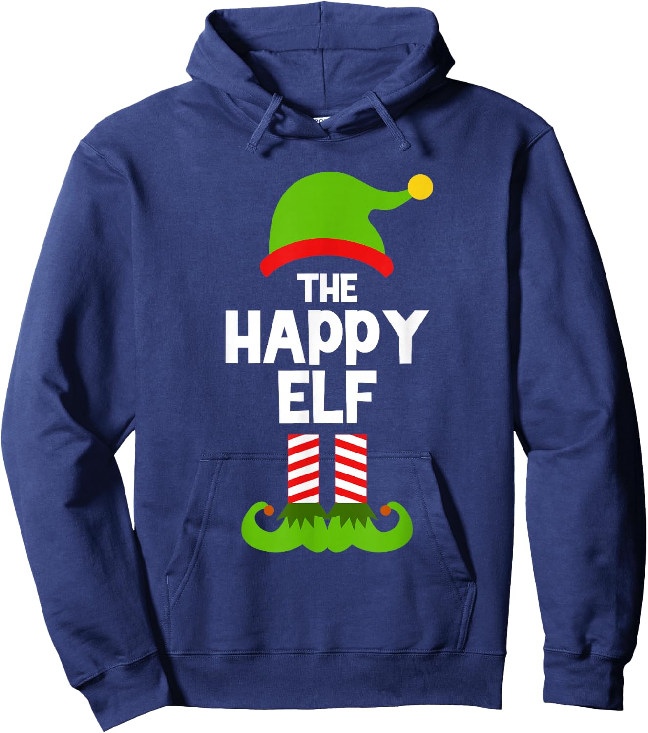 Funny The Happy Elf Christmas Family Party Pajama Hoodie - Hoodie | Navy