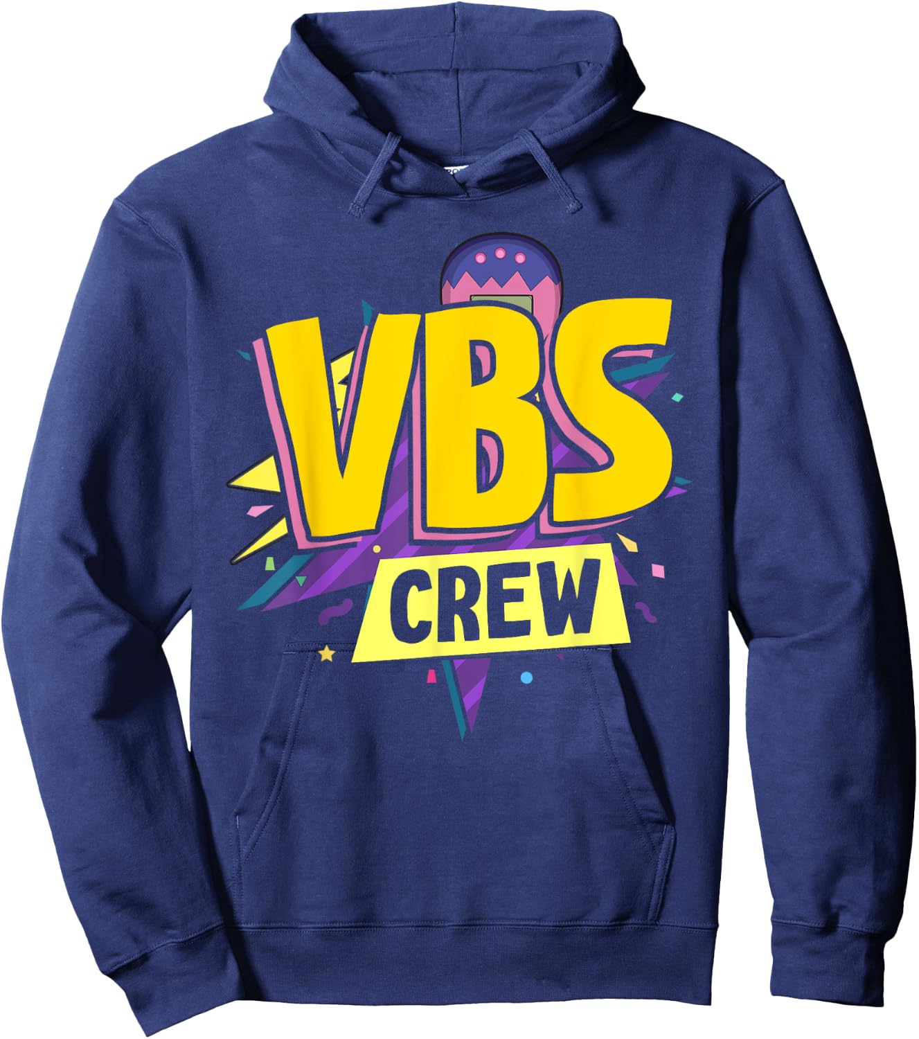 VBS Crew Vacation Bible VBS Teacher Groovy Christian School Women Kids Hoodie - Hoodie | Navy