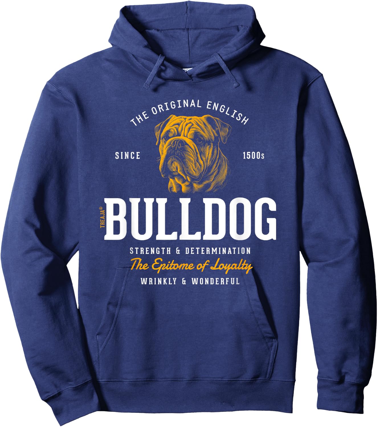 Vintage Styled Retro English Bulldog Women Girls Kids Hoodie - Hoodie | Navy