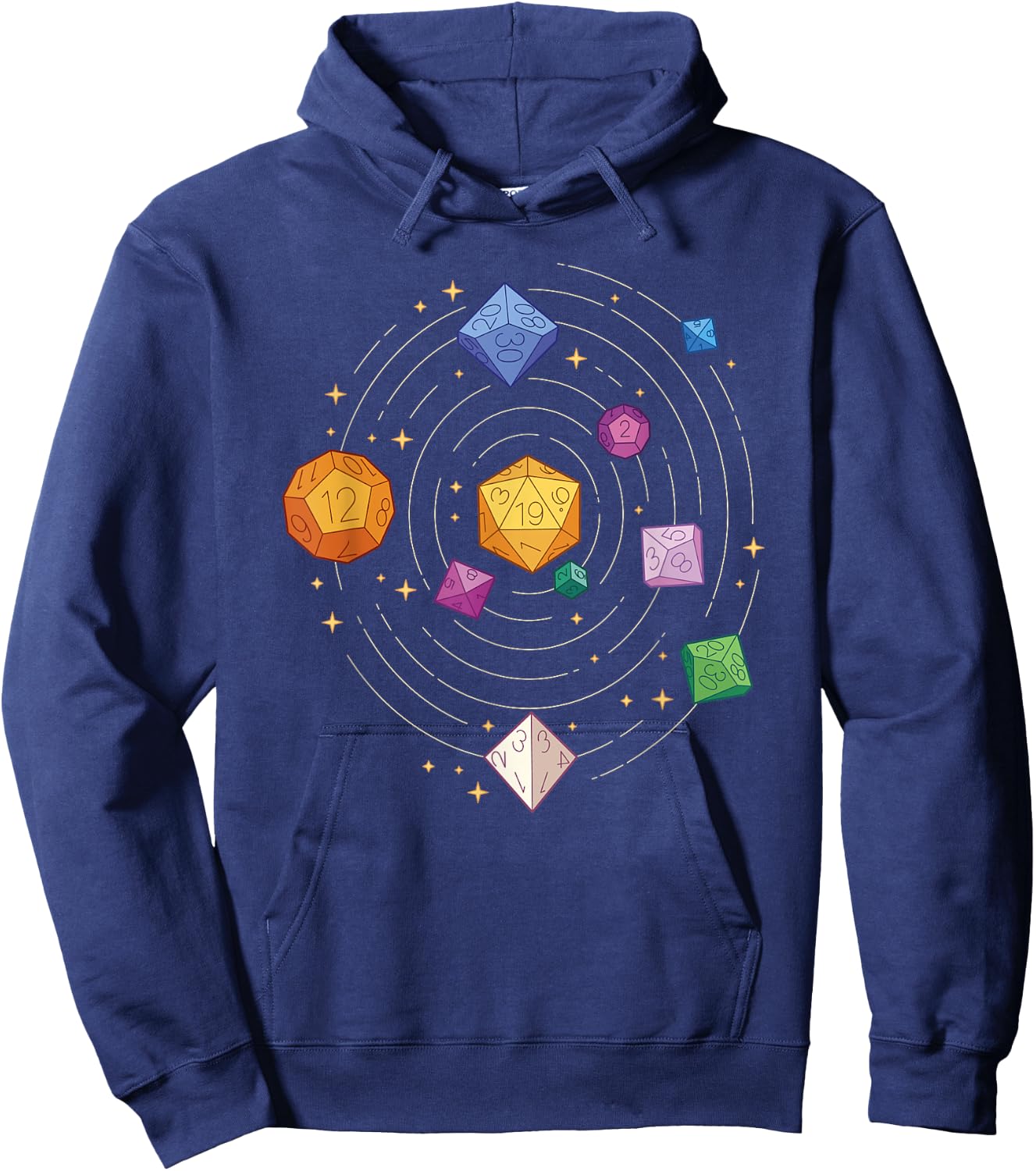 Roleplaying Games, Rotating Dice in Space RPG Hoodie - Hoodie | Navy