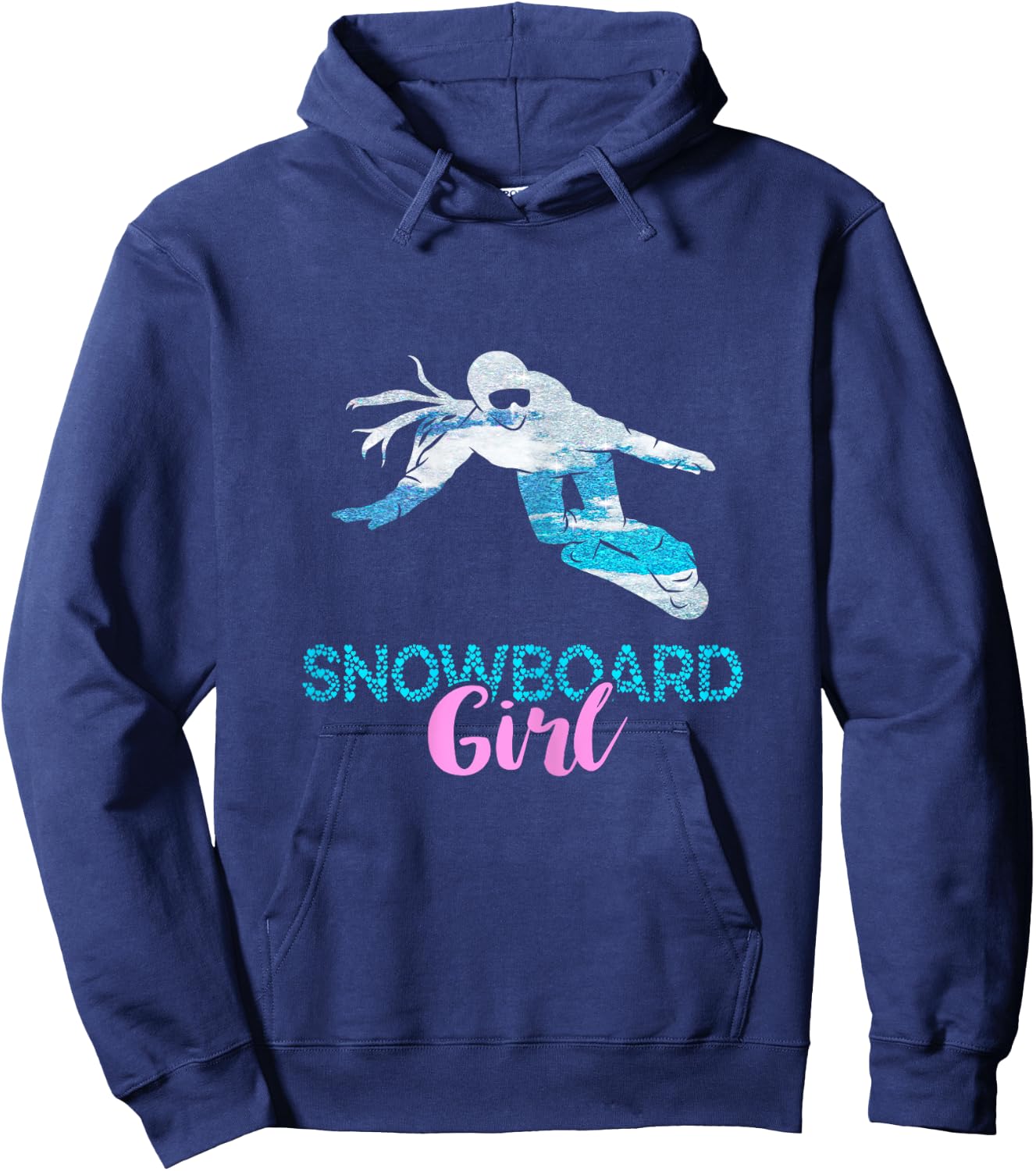 Winter Sport Snowboard Girl Heart Snowboard Snowboarding Hoodie - Hoodie | Navy