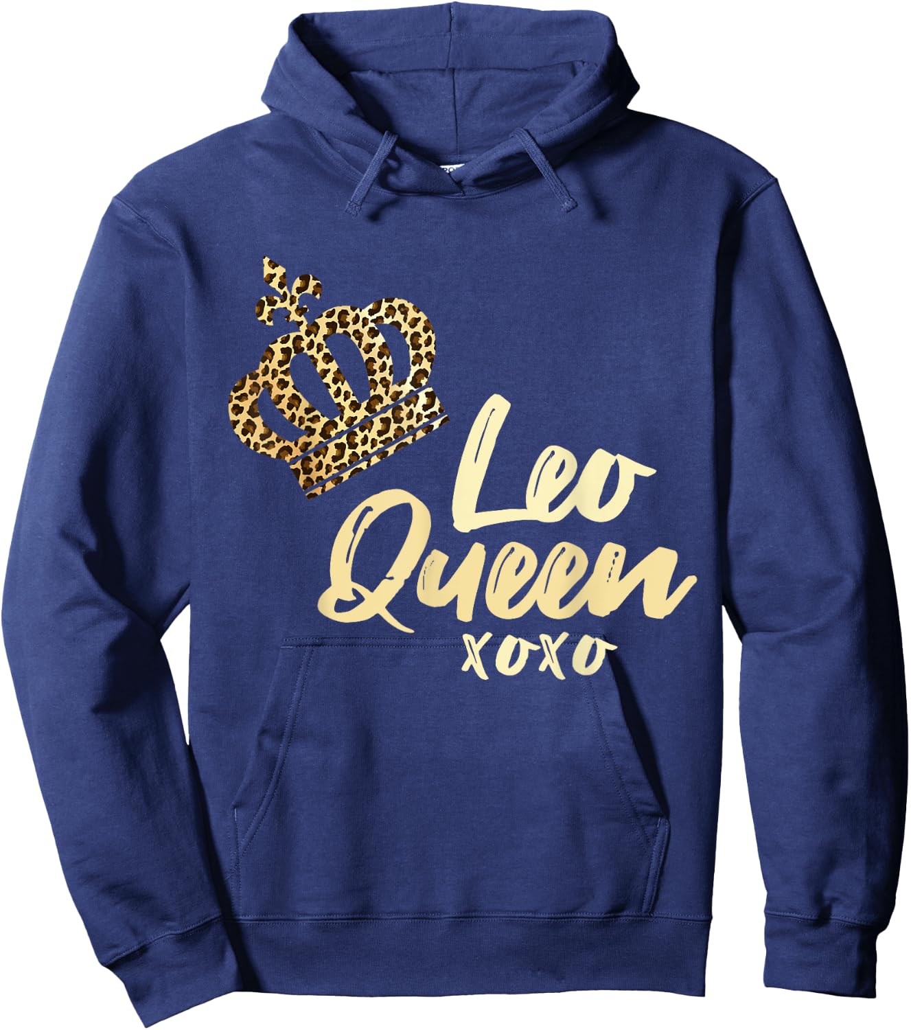 Leo Queen Leopard Print July August Zodiac Sign Astrology Hoodie - Hoodie | Navy