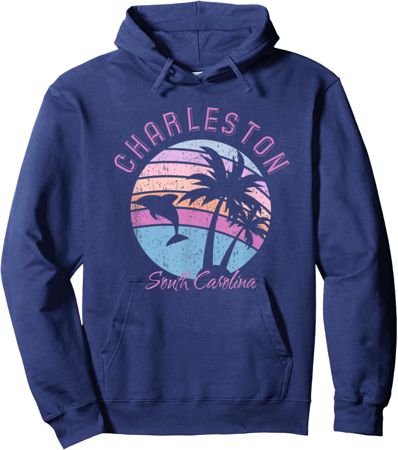 Charleston Dolphin South Carolina Deep Sea Fish SC Souvenir Hoodie - Hoodie | Navy