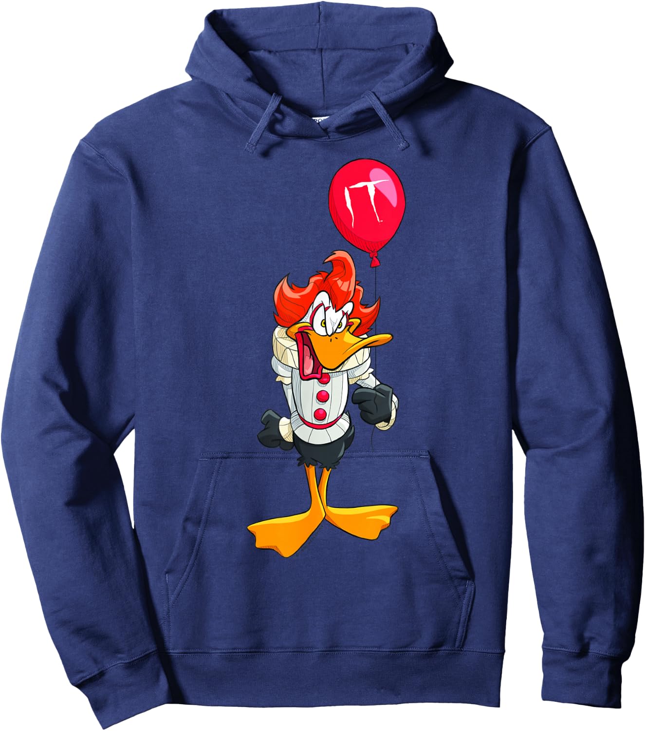 WB 100 Looney Tunes Halloween Daffy Duck Pennywise Costume Hoodie - Hoodie | Navy