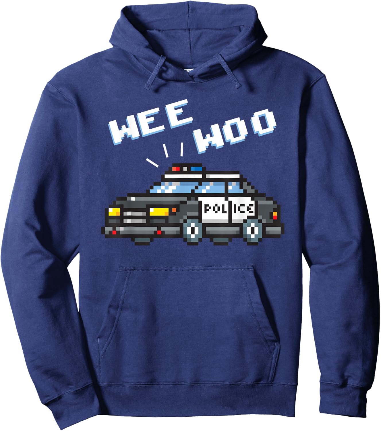 Wee Woo Pixelate Style Art Police Car Hoodie - Hoodie | Navy