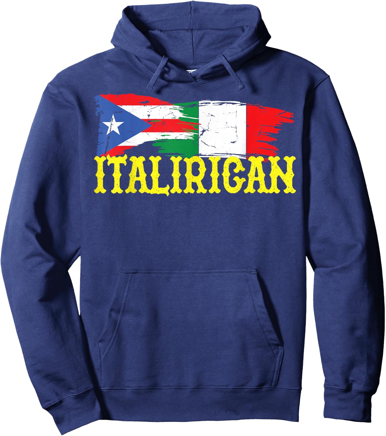 Italian Puerto Rican ItaliRican Italy Flag Puerto Rico Flag Hoodie - Hoodie | Navy