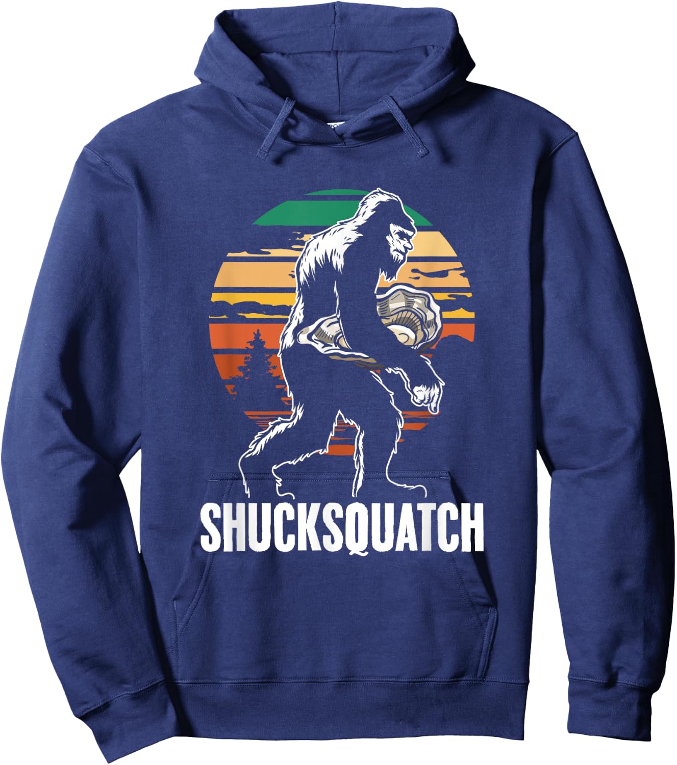 Shucksquatch Oyster Shucker Sasquatch Shuck Oyster Shucking Hoodie - Hoodie | Navy