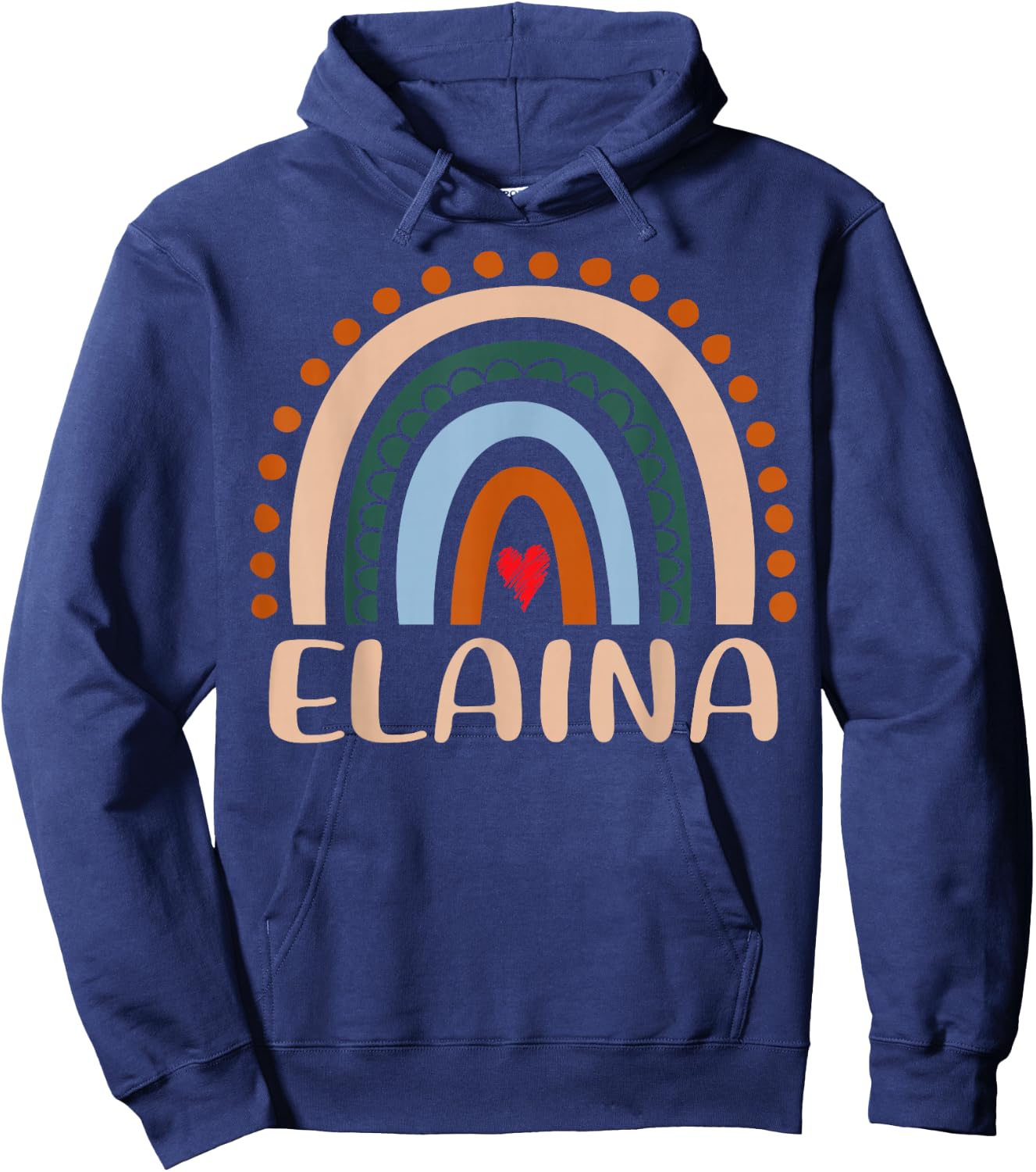 Elaina Name Personalized Funny Women Rainbow Elaina Hoodie - Hoodie | Navy