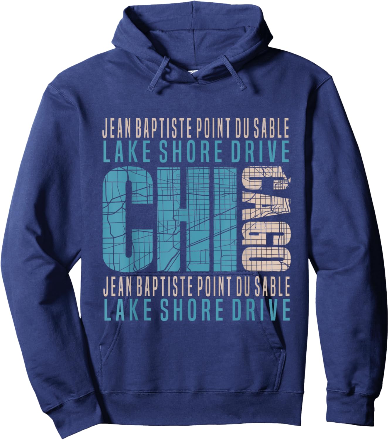 Chicago Jean Baptiste Point du Sable Lake Shore Drive Hoodie - Hoodie | Navy