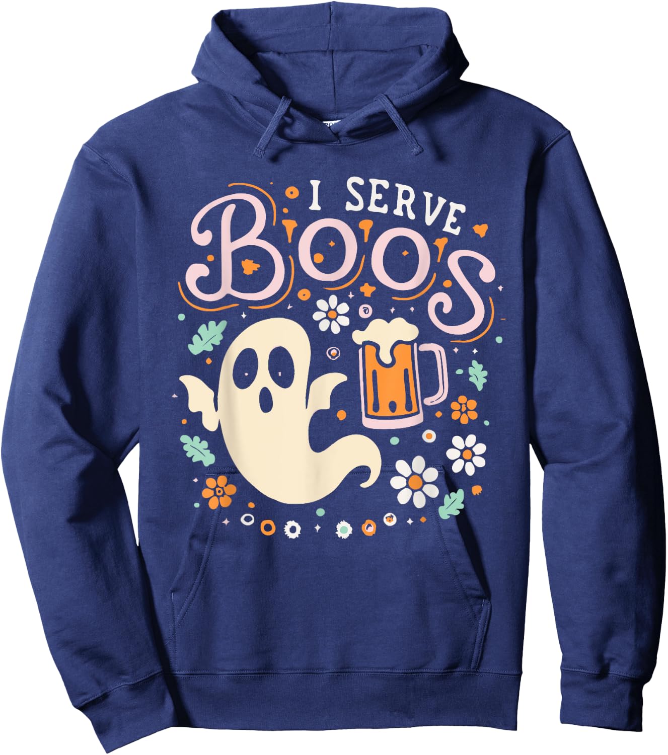 I Serve Boos, Funny Halloween Gag Hoodie - Hoodie | Navy