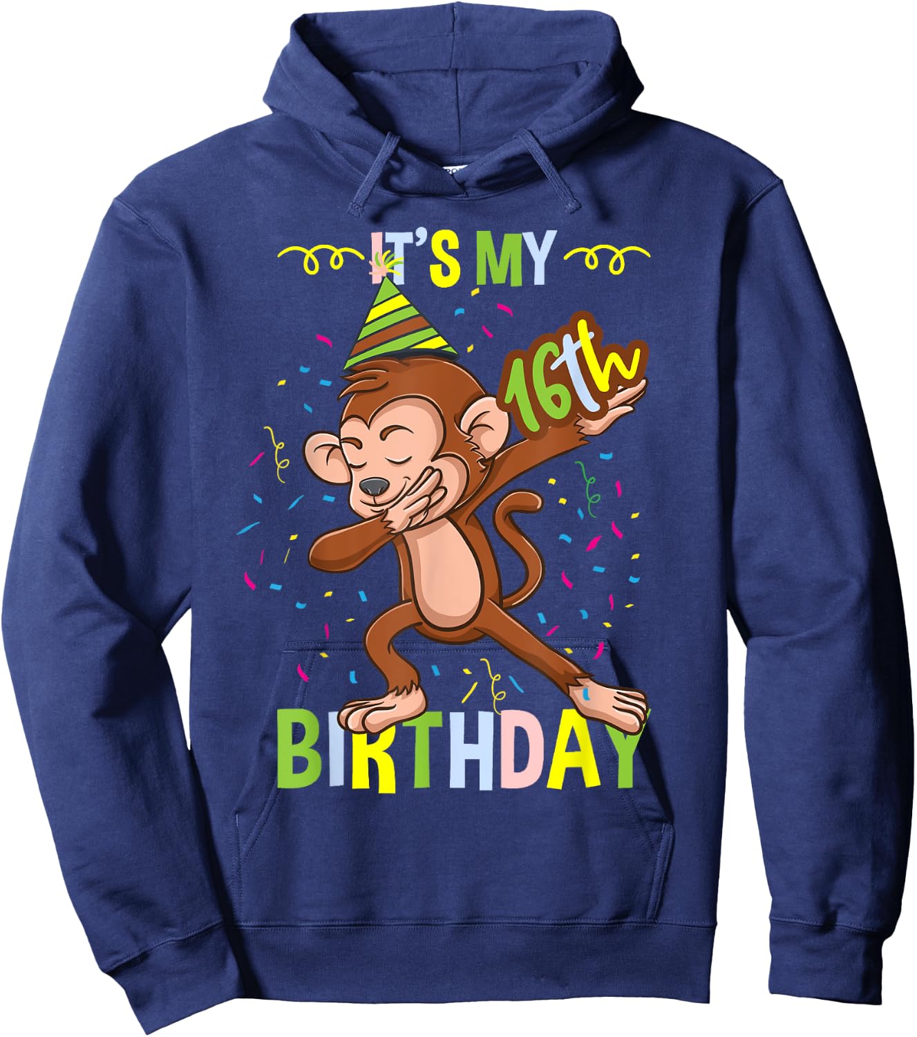 Its My 16th Birthday Monkey Hoodie - Hoodie | Navy