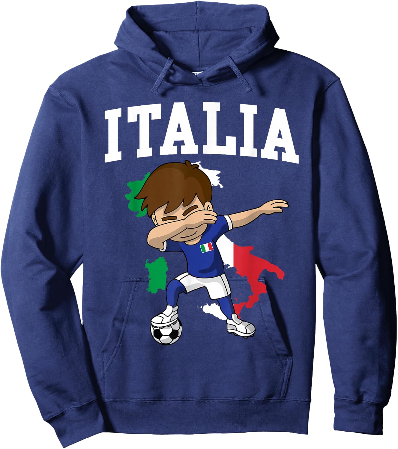 Italia Soccer Boy Italian Italy Flag Map Sports Team Coach Hoodie - Hoodie | Navy