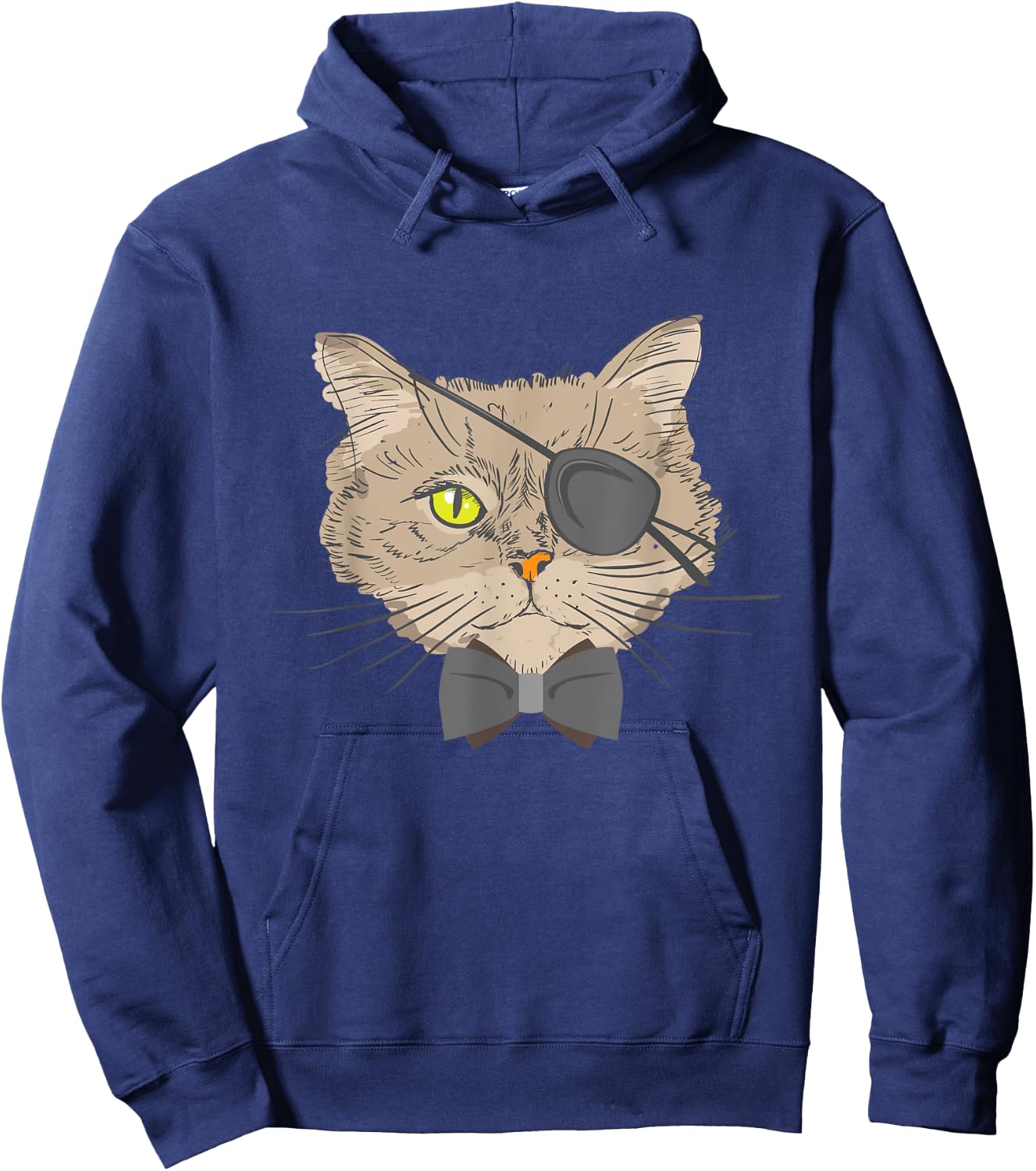 Pirate Cat - Eye Surgery Survivor Glaucoma Cataract Patch Men Women Hoodie - Hoodie | Navy